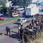 Hubo tráfico vehicular por el sector por cerca de dos horas.