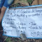 Este fue el panfleto encontrado junto a los últimos cuerpos encontrados.