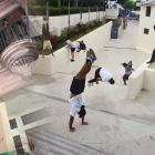 El grupo en cuestión practica en escalinatas al aire libre, pero también en edificaciones en aparente abandono.