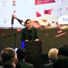 La ministra Inés Manzano durante el lanzamiento de la Ronda Intracampos III en Quito.