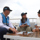 Marcela Aguiñga y Lourdes Tiban captadas durante la reunión de este 20 de noviembre.