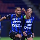 Júnior Sornoza, volante ofensivo de IDV, festeja un gol convertido ante Orense, el 16 de agosto de 2025.