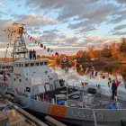 La lancha Isla Santa Rosa oficializa su incorporación a la Armada ecuatoriana.