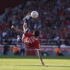 Santiago Montiel ganó el premio Puskás por su 'chilena' ante Independiente Rivadavia de Mendoza.