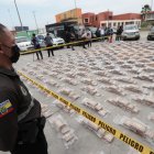 Droga incautada dentro de un contenedor encontrado en Los Vergeles al norte de Guayaquil.