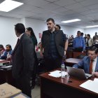 Aquiles Álvarez acudió a la diligencia en compañía de su abogado, Ramiro García.