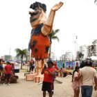 Pedro Picapiedra de 12 metros de altura fue una de las grandes atracciones
