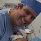 Sergio 'El Heladero' en el nacimiento de su primer hijo.