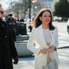 María Corina Machado a su llegada a la Casa Blanca.