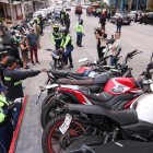 Motocicletas retenidas durante un operativo de tránsito en Guayaquil.