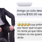 Mauricio Altamirano conocido como El Cuy mostró los mensajes en los que le solicitan dinero.