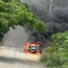 Un vehículo fue incinerado tras el crimen del hijo de Leo Briones. Una práctica de los grupos delictivos para perturbar pistas