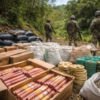 Material incautado durante un operativo en una zona rural fronteriza del país.