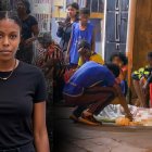 El cadáver de Andrea Landázuri Navarro quedó sobre la vereda. Sus familiares lloraron al verla sin vida.