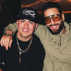 Yeison Jiménez y Maluma durante la grabación de su canción.