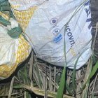 Las ocho cabezas estaban en estos dos costales de yute, en Naranjal, Guayas.