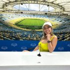 Allison Dabas en una de las visitas futboleras que más disfrutó: conocer el estadio Maracaná, en Río de Janeiro, Brasil.