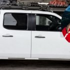 La camioneta doble cabina en la que se movilizaba Héctor Enríquez Ruiz.