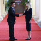 El presidente de Ecuador, Daniel Noboa, es recibido en Doral durante la cumbre “Escudo de las Américas”.