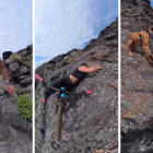 La influencer española Cecilia Sopeña sufrió una peligrosa caída en la montaña y quedó a centímetros de un barranco