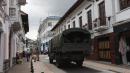 El Centro Histórico de Quito está militarizado esta tarde.