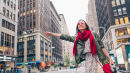 Turista disfrutando en Nueva York, Estados Unidos.