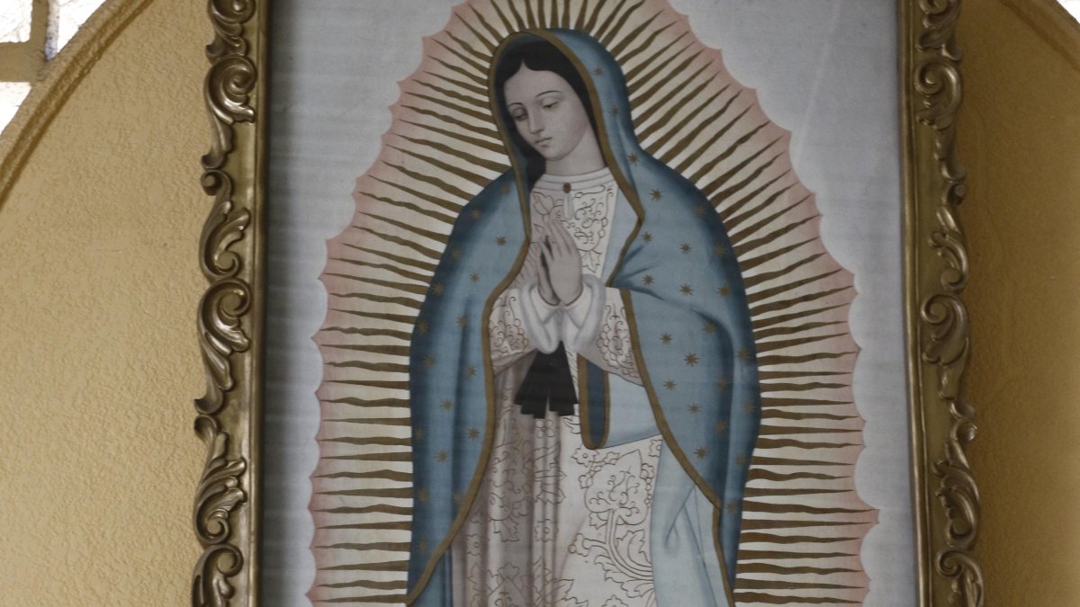 La imagen de la Virgen de Guadalupe en el templo de La Prosperina.