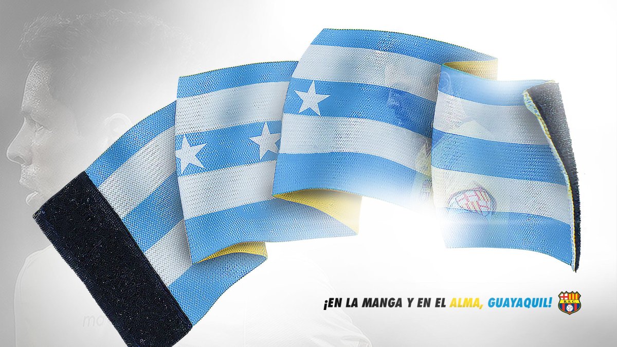 El homenaje a Guayaquil Barcelona hizo una bandera.