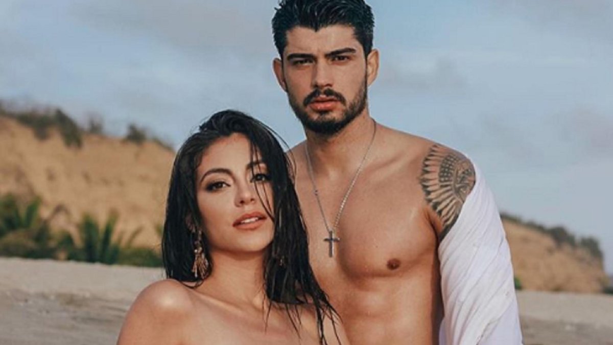 Virginia Limongi con su novio Cezar Augusto, un modelo brasileño.