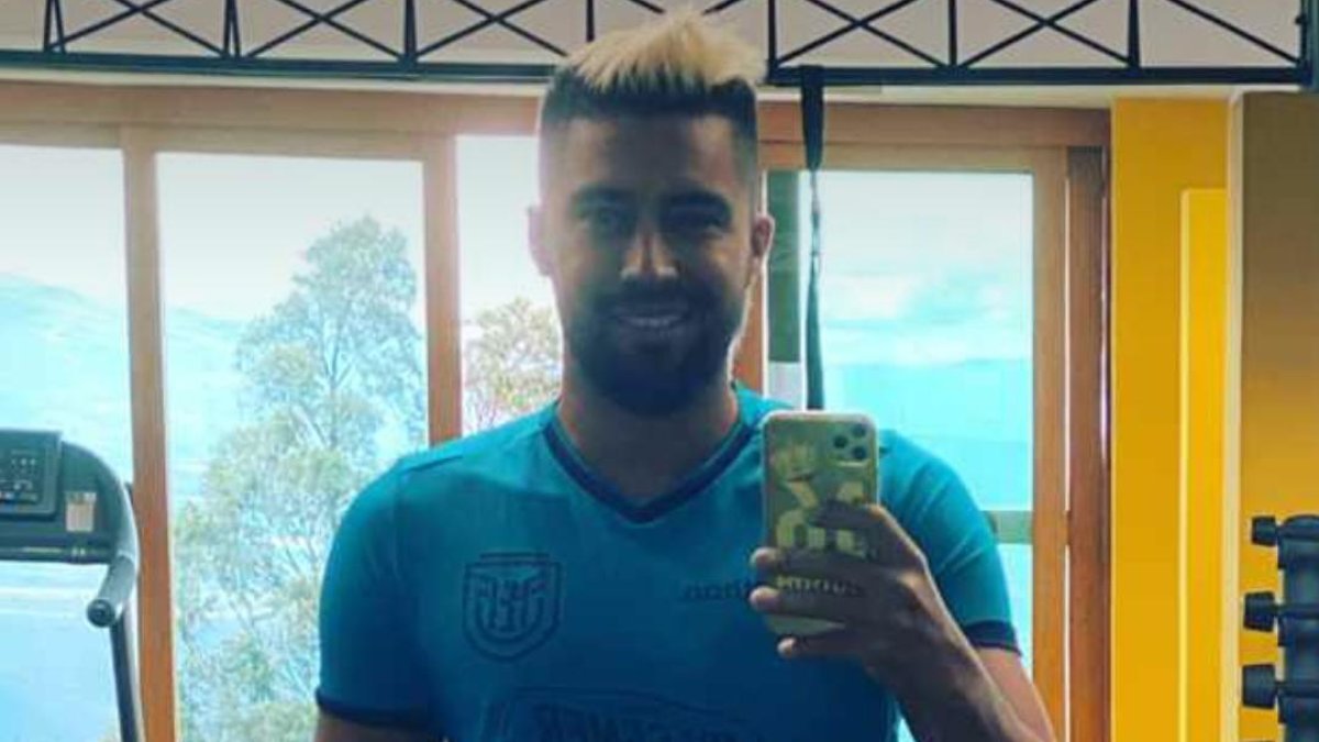 Christian Noboa, se bajó del avión y a entrenar en el gimnasio de la Casa de la Selección.