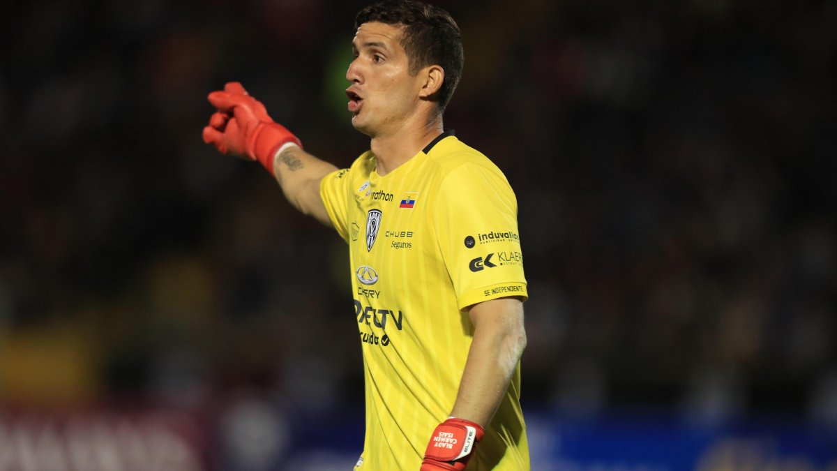 Jorge Pinos es el arquero titular del Independiente del Valle, club con el que ganó la Sudamericana.