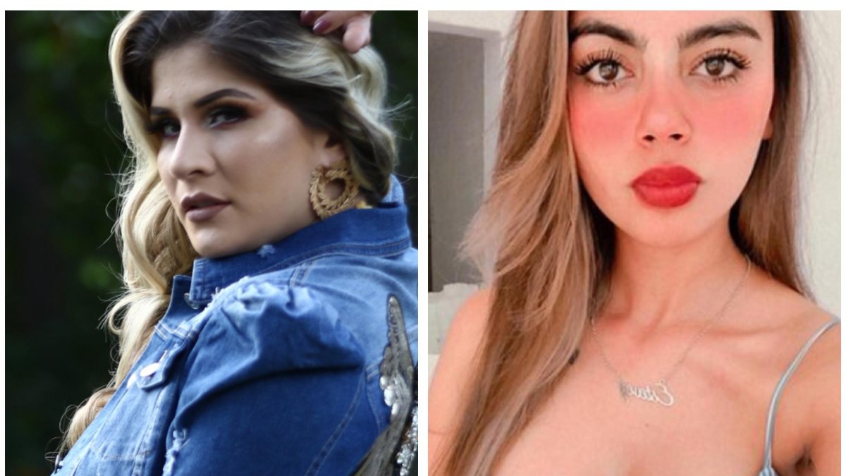 Yuribeth Cornejo y la mexicana Erandi Estevez, actual y ex pareja del futbolista Jefferson Orejuela.