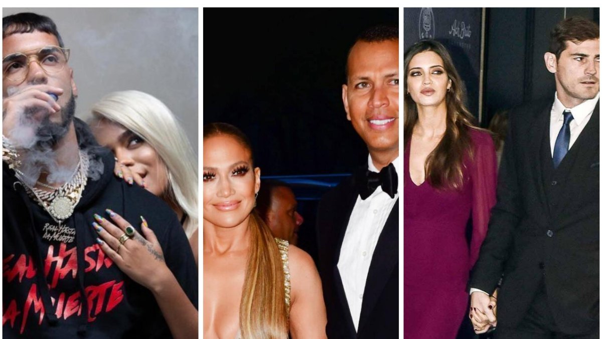 Anuel AA y Karol G; Jennifer López y Alex Rodríguez; Iker Casillas y Sara Carbonero.