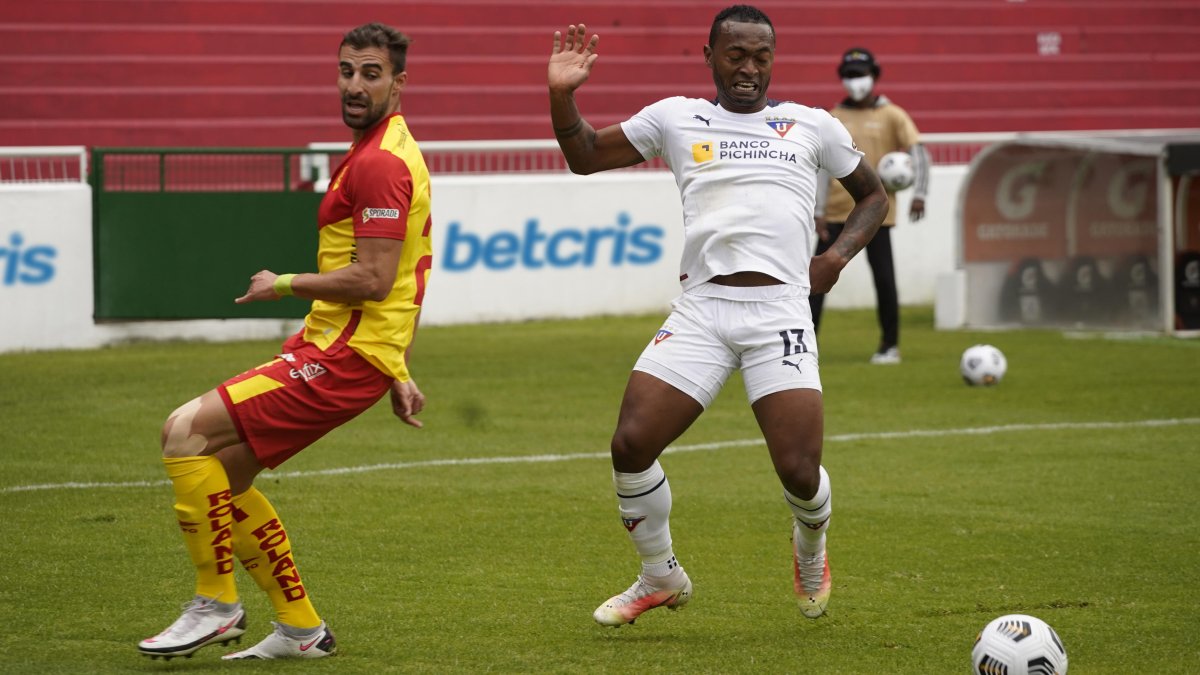 Pedro Pablo Perlaza llegó al cuadro albo en 2020 y firmó contrato por cuatro años. Su último juego fue ante Aucas, el 16 de mayo.