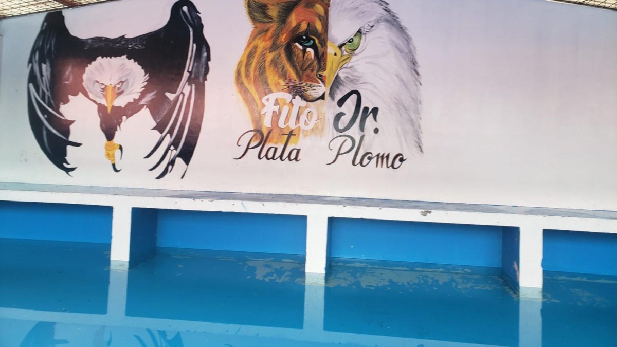 Internos adecuaron el área y lo transformaron en una piscina. En este mismo espacio también se observa dibujada sobre una pared imágenes alusivas a organizaciones criminales