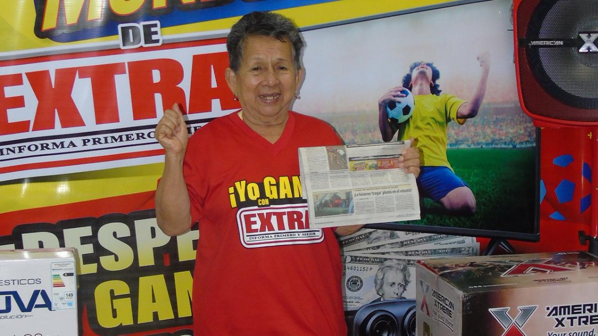 Juana Guzmán, del suburbio de Guayaquil, se ganó 100 dólares con su EXTRA.