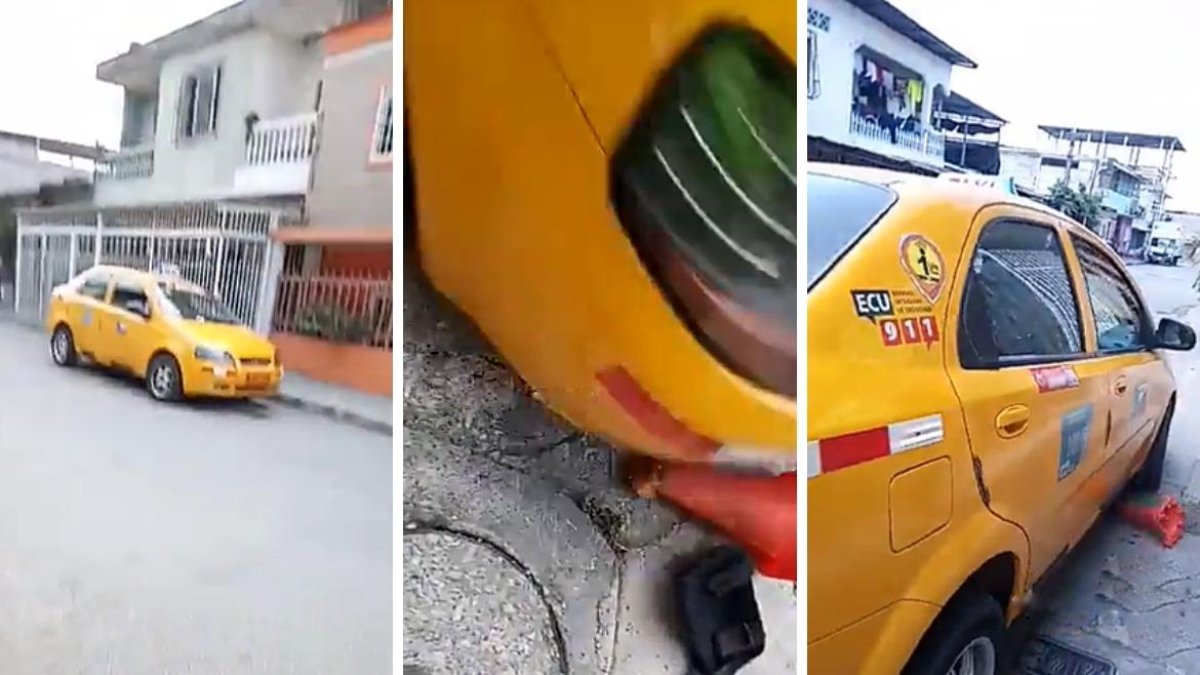 El vehículo fue movido desde la acera paralela al lugar desde donde se grabó el incidente.