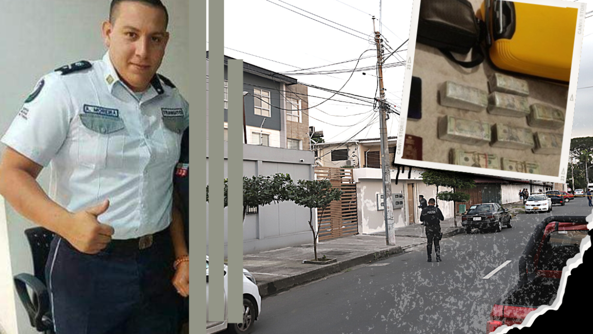 El agente de tránsito Andrés Moreira fue asesinado a tiros en Guayaquil. En su departamento se halló dinero, droga y armas.