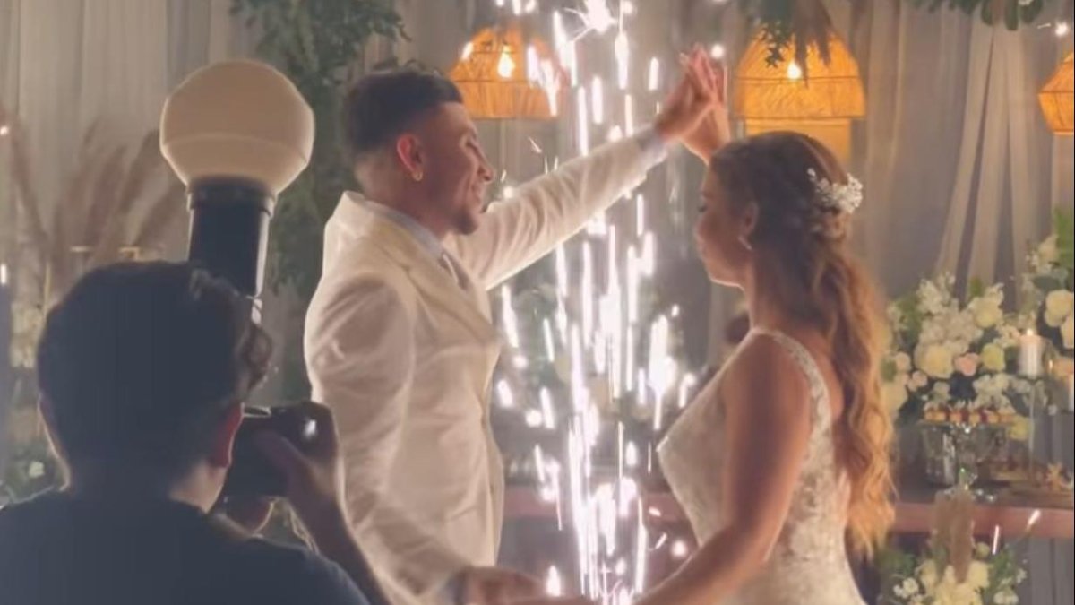 Joao Rojas y Kristy Alvarado en su boda.