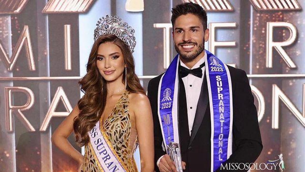 Andrea con Iván Álvarez Guedes al finalizar la gala.
