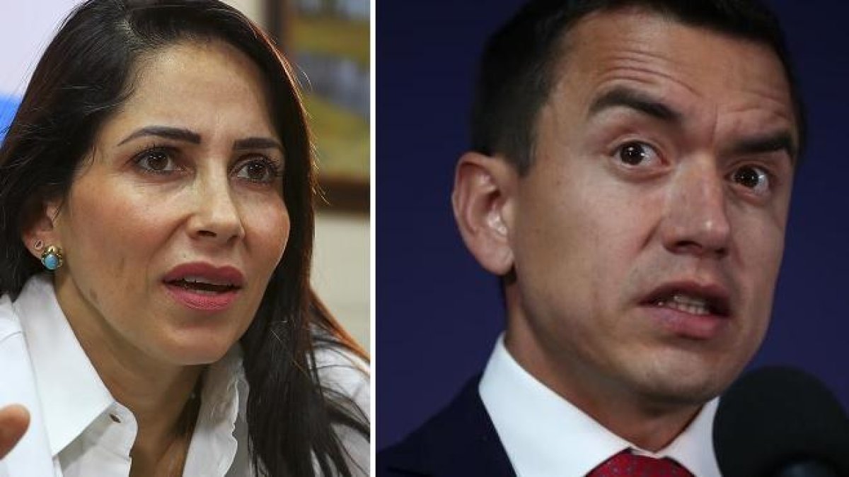 Luisa González, de Revolución Ciudadana y Daniel Noboa, de Movimiento Ecuatoriano Unido