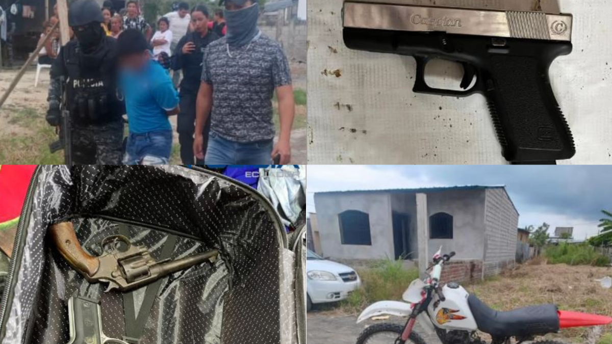 Armas de fuego, municiones y motocicletas forman parte de lo decomisado por la policía.