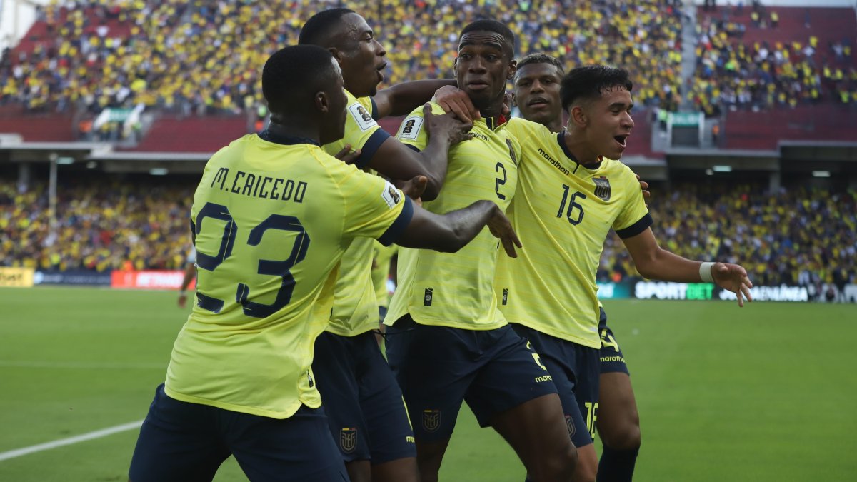 La felicidad de los tricolores tras uno de los goles en la victoria sobre Uruguay.