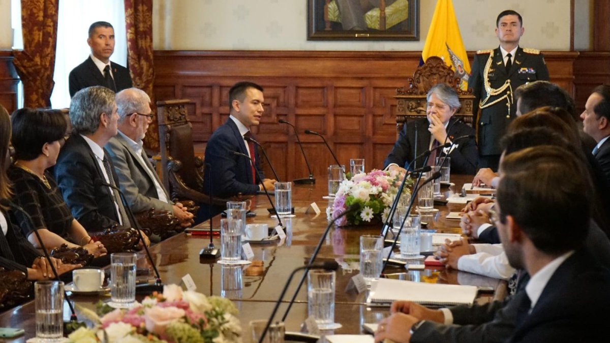 El presidente Guillermo Lasso se reunió con Daniel Noboa.