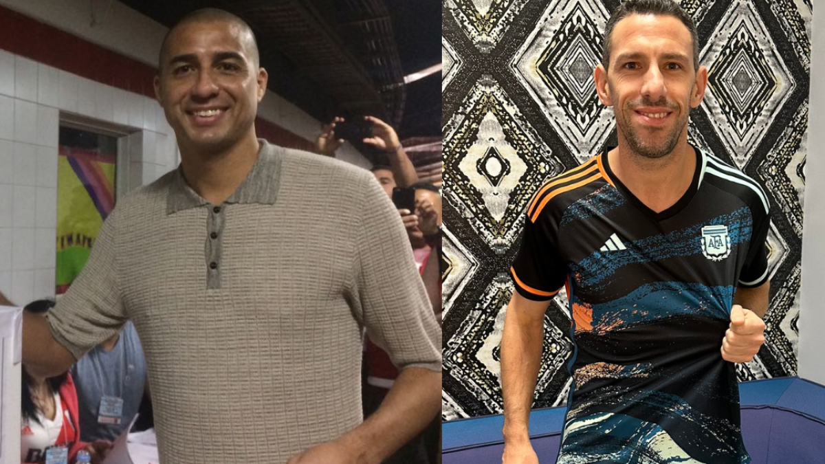 David Trezeguet (izq.) y Maxi Rodríguez.