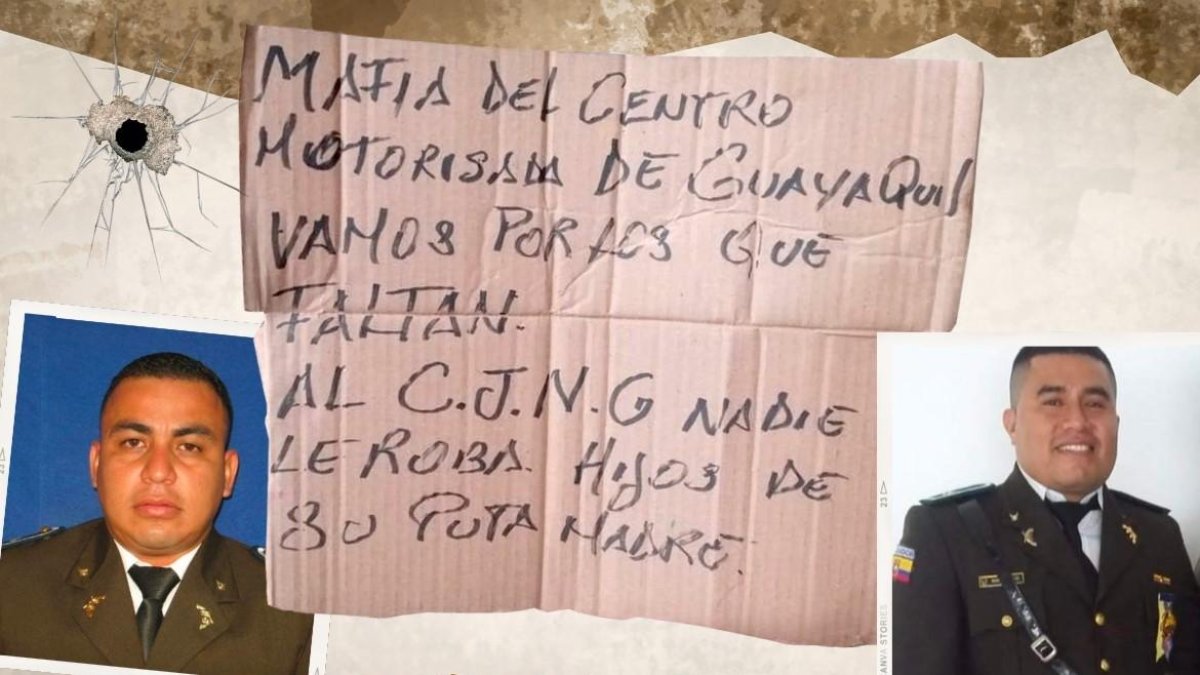 Junto al cuerpo del cabo de la Policía Víctor Alfonso Lombeida se halló un panfleto.