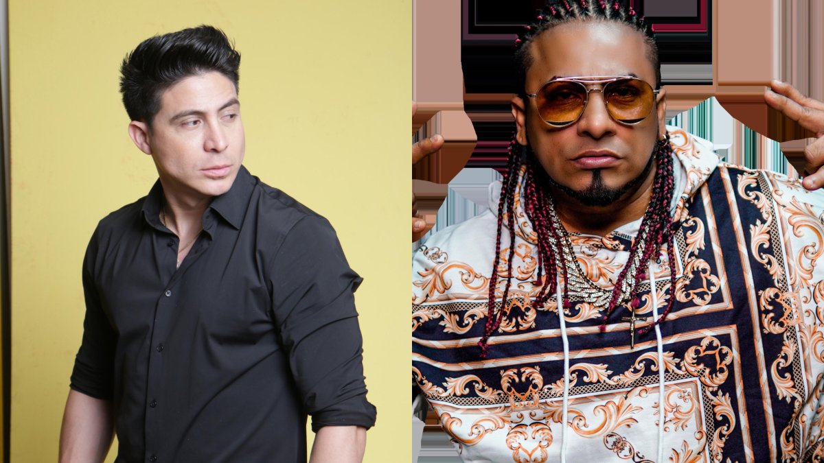 El actor Don Day y el cantante Oveja Negra.