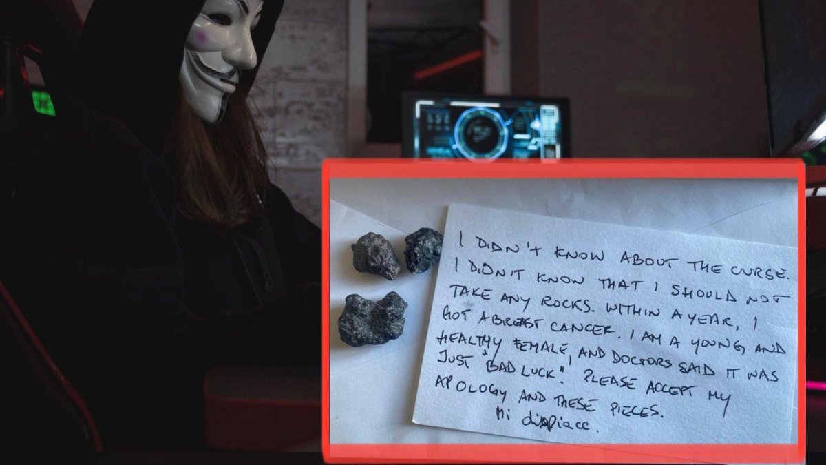 Imagen de la cuenta de X del director Gabriel Zuchtriege, donde se muestra una carta anónima enviada por una mujer con cáncer que ha devuelto unas piedras robadas por la 