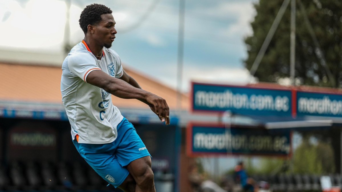 Justin Cuero, el número 9 de Ecuador en el Preolimpico sub 23.