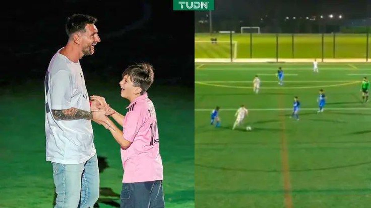 Thiago Messi le sigue los pasos a su padre.